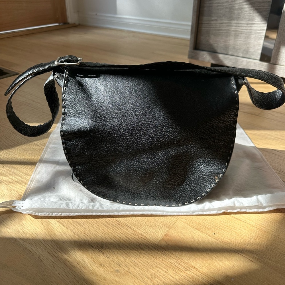 Vintage Fendi Selleria Leather Shoulder Bag – Handcrafted in Italy